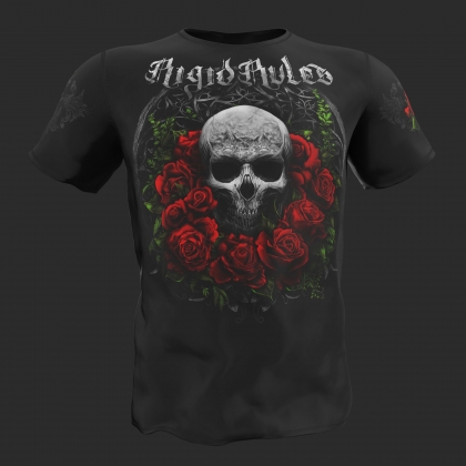 T-Shirt Rose Skull - Rigid Rules # RigidRules.com - t-shirts, clothes, hoodies, leggins